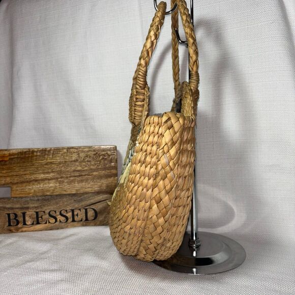 J. Jill Market Round Handwoven Straw Tote Bag with Lemon Embroidery - Picture 3 of 8